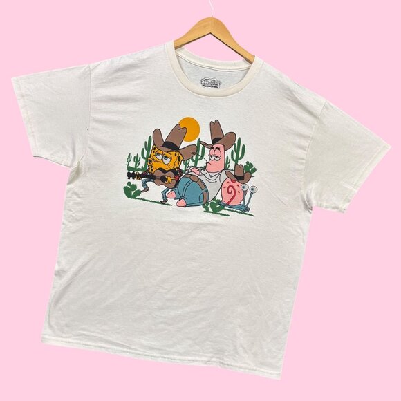 Nickelodeon Cowboy SpongeBob Squarepants and Patrick Starr Tee XL - Picture 3 of 4